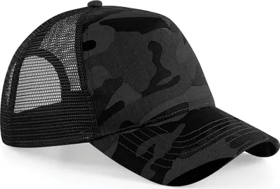 Produktbild von Beechfield Retro Camouflage Trucker-Kappe / Baseball-Kappe mit Tarnmuster RW2611 (Einheitsgröße) (Mitternacht Camo)