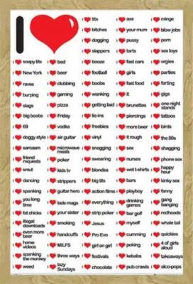 Immagine prodotto di Fun - Poster - I Love + cornice rimovibile, Shinsuke® Maxi MDF faggio, vetro acrilico