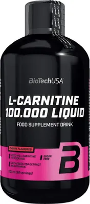 Image de L-Carnitine - Biotech USA - L-Carnitine 100.000 Liquide (500ml) - Saveur Cerise