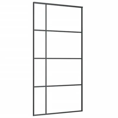 Produktbild von vidaXL Schiebetür ESG Glas und Aluminium mattiert 102,5x205 cm Schwarz