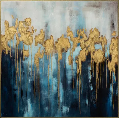 Produktbild von ArtUniverse Leinwandbild Golden Waves 100 x 100 cm
