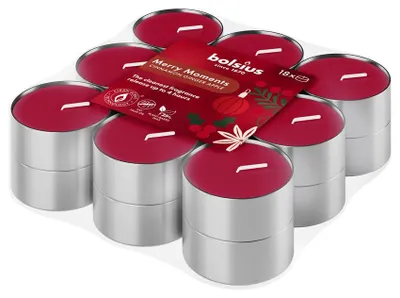 Productafbeelding van Bolsius Geurtheelichten 4u True Glow Merry Moments (18 stuks)