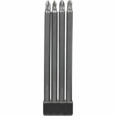 Produktbild von kwb INDUSTRIAL STEEL Bit-Set, 1/4", extra lang, im Halter, 4-tlg., 4 Stück(e), Phillips, Pozidriv, PH 2, PZ 1, PZ 2, PZ 3, 150 mm, 25,4 / 4 mm (1 / 4")