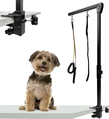 Produktbild von NAIZY Haustier Fellpflege Arm Faltbarer mit Klemme, 35 Zoll Verstellbarer Hundepflegeschlaufe, Pet Grooming Arm 270° Drehbar, Haustierpflegearm für Große und Kleine Hunde Katzen