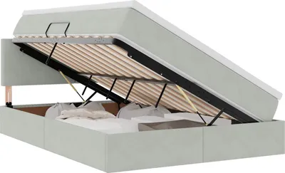 Immagine prodotto di Letto con Contenitore Grigio chiaro 140 x 200 cm Velluto