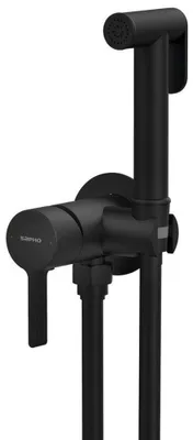 Productafbeelding van Sapho ICONIC inbouw-bidetkraan met douchestop, rond, mat zwart