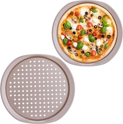 Produktbild von relaxdays Crispy pizza podnos sada 2
