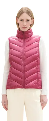 Produktbild von TOM TAILOR Damen Weste mit Stehkragen,16348 - pink Velvet, M