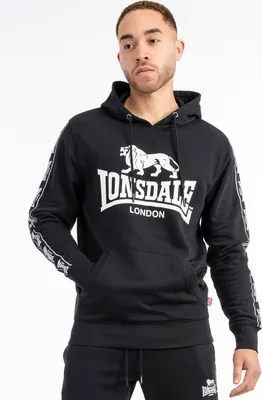 Immagine prodotto di Felpa con cappuccio da uomo regular fit SCOUSBURGH Nero/Bianco S Lonsdale