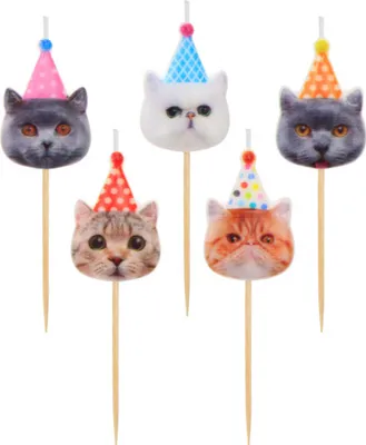 Immagine prodotto di Candele per torta 5pz gatti - Godan