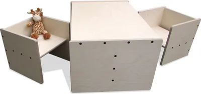 Produktbild von ELI Kinderset Wendemöbel - 2Mount - Tisch & 2Hocker Maxi - Weiß