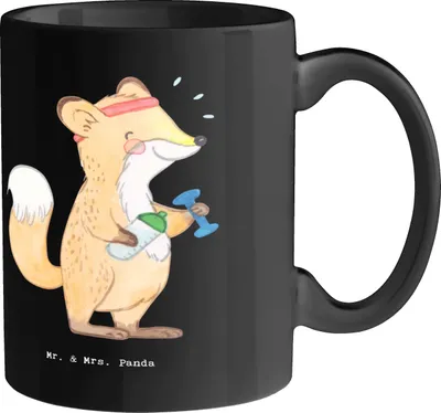 Produktbild von Mr. & Mrs. Panda Pott Triathlon Helden - Schwarz - Geschenk, mentales Training, haferl, Ausdauer, Herausforderung, Kaffeebecher, Kaffeepott, Tasse, Teebecher, Sportler