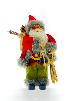 Zdjęcie produktu dla Luksusowa dekoracja świąteczna, Ojciec Gwiazdka, stojąca, czerwona/zielona, 30 cm