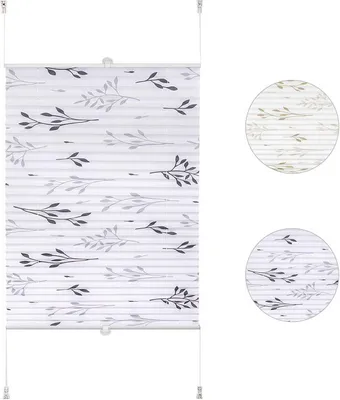 Produktbild von WOLTU Plissee Faltrollo Klemmfix ohne Bohren Grau mit Klemmträger Blickdicht Sichtschutz Sonnenschutz, Jalousie für Tür & Fenster 100 x 130 cm