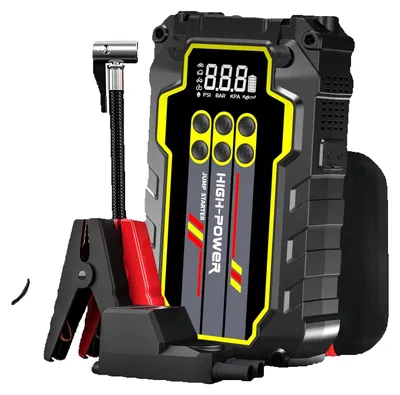 Image de Démarreur de secours pour voiture, batterie 10 000 mAh, compresseur d'air intégré, CYD32