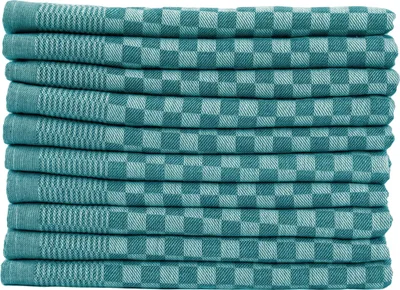 Produktbild von 10er Set Luxus Grubentücher 50x70 cm 100% Baumwolle 210 gsm Spühltuch Küchentücher Geschirrtücher 75g petrol
