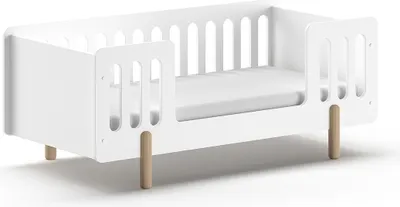 Produktbild von JAXX - SMILE Juniorbett LF 70 x 140 cm, inkl. Lattenrost, inkl. Absturzschutz, Ausf. MDF weiß lackiert