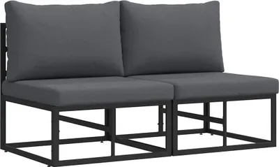 Produktbild von vidaXL Gartenmöbel 2 Stück Schwarz und Anthrazit 70 x 71,5 x 71 cm