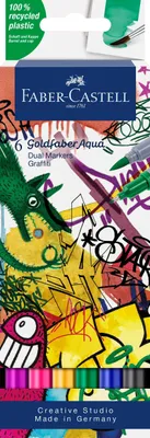 Produktbild von Faber-Castell - Goldfaber Aqua Dual Marker Graffiti, 6 Farben – 6er Set