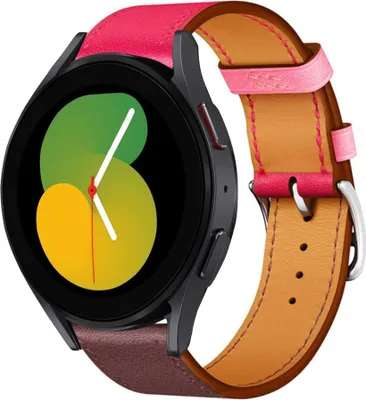 Produktbild von Strap-it Samsung Galaxy Watch 5 - 40mm Lederarmband (Rosa/Rotbraun)
