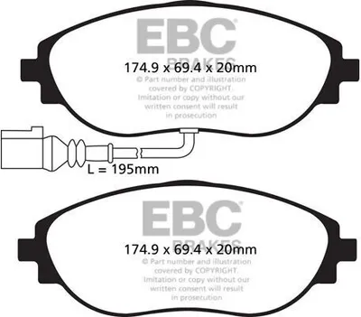 Produktbild von EBC Brakes Bremsbeläge Satz Vorne Bremsklötze für VW Golf VII Schrägheck (5G1, BQ1, BE1, BE2) DP42127R