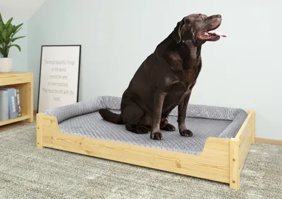 Immagine prodotto di Letto accogliente per animali extra large 120x70 cm, pino naturale V-30.32-K-120x70