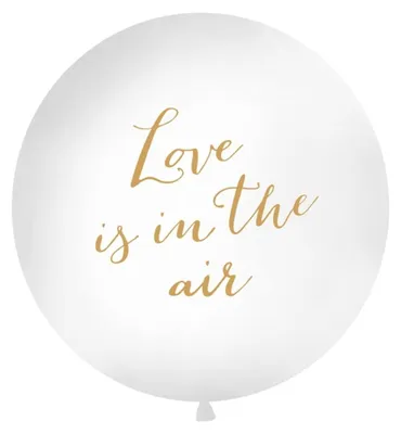 Produktbild von Riesenballon Love is in the air 1m weiß / gold