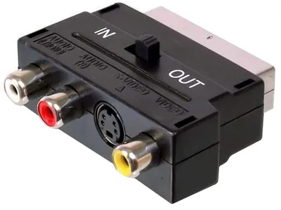 Obrázok produktu pre Adaptér PremiumCord SCART-3x RCA + S-Video s prepínačom IN/OUT (kjsa-01)