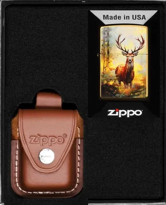 Produktbild von ZIPPO Feuerzeug-Set WATERCOLOR DEER DESIGN Geschenk No2