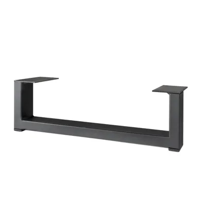 A black metal table leg is shown against a white background.