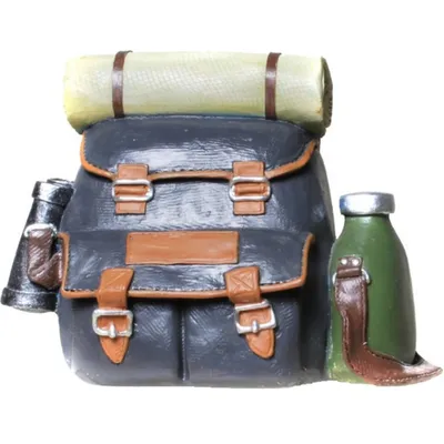 Produktbild von Funny Spardose - "Rucksack", grau, mit Pfropfen