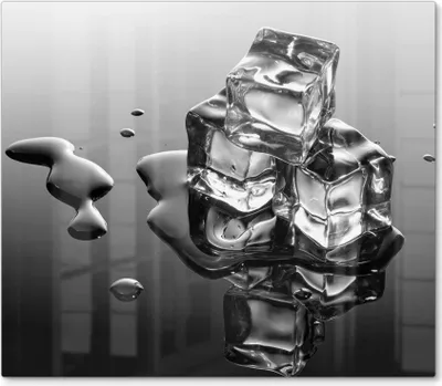 Produktbild von DEQORI Herdabdeckplatte Glas 1-tlg 'Schmelzende Eiswürfel' Herd Abdeckung Küche