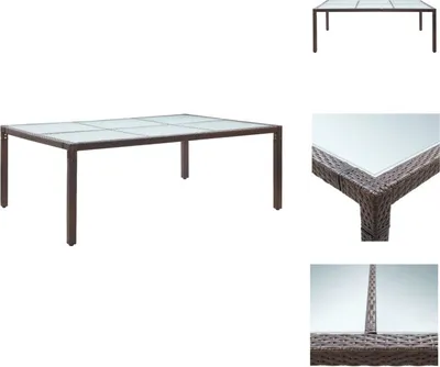 Image de vidaXL Table de jardin marron 200x150x74 cm Poly rotin - Tables de jardin
