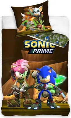Zdjęcie produktu dla Komplet pościeli Sonic Prime, 140 x 200 cm - poszewka na poduszkę 60 x 70 cm