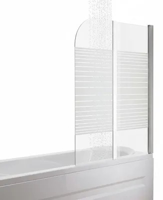 Obrázek produktu pro Oddělovací stěna do sprchy, vyrobená z bezpečnostního skla, skládací, rozměry 133 x 108 cm