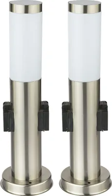 Produktbild von 2er Set Stehleuchte für den Außenbereich, silber, H 45 cm