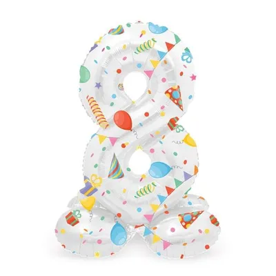 Immagine prodotto di Palloncino in foil a forma di numero della festa 8-72 cm