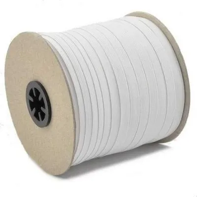 Image de Bande élastique - 100 mètres - 8 mm de largeur - Coton blanc