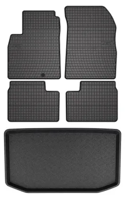 Produktbild von Gummimatten + Kofferraumwanne für Nissan Micra K13 2010-2016 (Standard-Kofferraum) – Schwarz, passgenau – Wielganizator SolidPRO