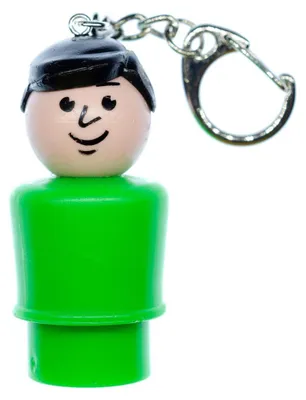 Produktbild von Fisher Price Little People Figur Retro Schlüsselanhänger 80er Mann Grün Schwarz
