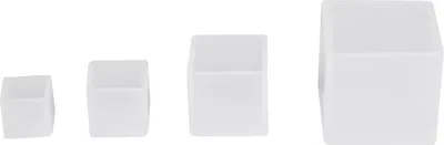Image de 4 moules en silicone carrés, de 2,5 à 5,5 cm, transparents et flexibles, pour résine époxy et fabrication de bijoux DIY – moules réutilisables pour travaux manuels