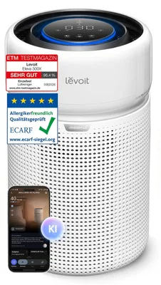 Produktbild von Eleva 300X Luftreiniger PM1 10 AQI Anzeige bis zu 56 m² 𝐀𝐥𝐥𝐞𝐫𝐠𝐞𝐧𝐪𝐮𝐞𝐥𝐥𝐞𝐧 𝐞𝐫𝐤𝐞𝐧𝐧𝐞𝐧