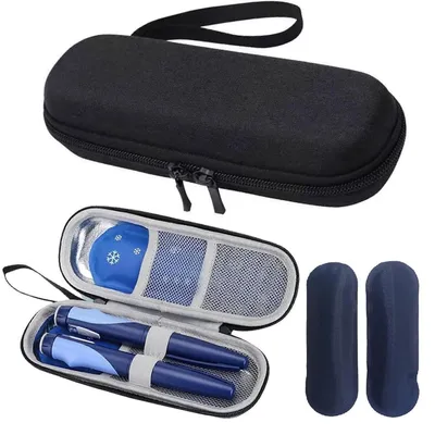 Produktbild von Kühltasche für Insulin mit 2 Kühlakkus 20 x 7 x 5 cm Reise Medikamententasche