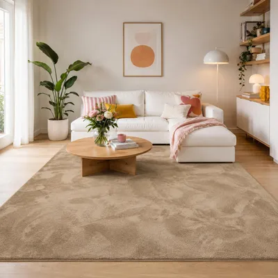 Produktbild von Luxus Super Soft Hochflor Langflor Teppich Melia Taupe, Größe:140x200 cm