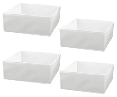 Productafbeelding van Opbergbox kast organizer - Opvouwbaar - 28 x 28 x 12 cm - Wit - Set van 4 - Kledingkast organizer