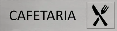 Produktbild von CombiCraft Aluminium Türschild Cafetaria 165x45mm mit 3M-Tape zur Befestigung, einfache Kennzeichnung von Räumen und Bereichen