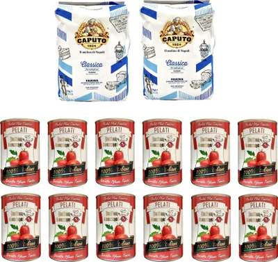 Produktbild von Testpaket Caputo Classica Pizzamehl Mehl ( 2 x 5Kg ) + Italian Gourmet 100% italienische geschälte Tomaten dosen ( 12 x 400g )