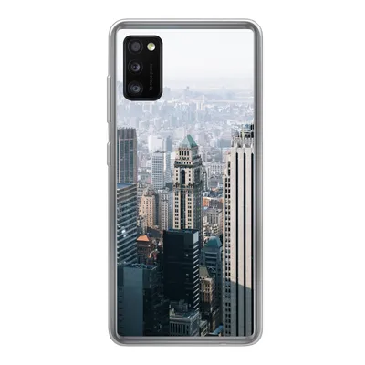 Produktbild von MuchoWow® Handyhülle Schutzhülle Hülle für Samsung Galaxy A41 New York - Skyline - Nebel Silikon Softcase Handy Hülle - Mobiltelefon