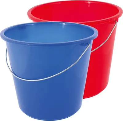 Produktbild von Haushaltseimer mit Metallbügel 10 Liter in blau oder rot