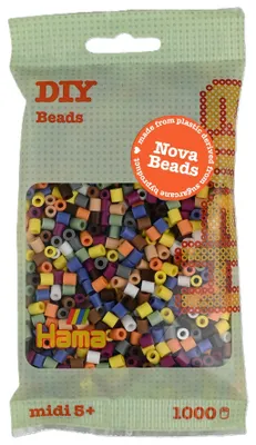 Image de Hama Perles à repasser 190-197 Hama Perles à repassermidi, "Mix 10 couleurs", sachet de 1.000 perles